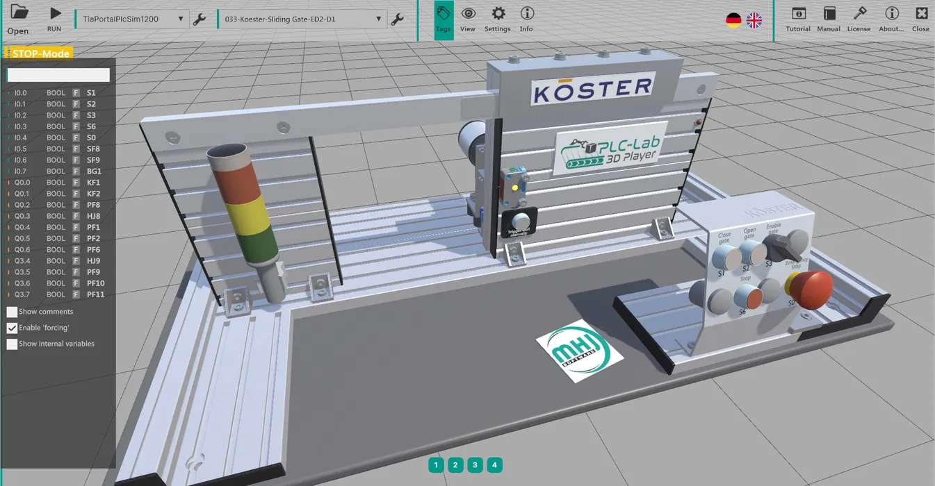 Bild 4: Außer den vier Stationen der vernetzten Fertigungslinie enthält die MSW auch 25 kleinere, autarke Simulationsmodelle mit unterschiedlichen Schwierigkeitsgraden. (Urheber: MHJ-Software GmbH & Co. KG)