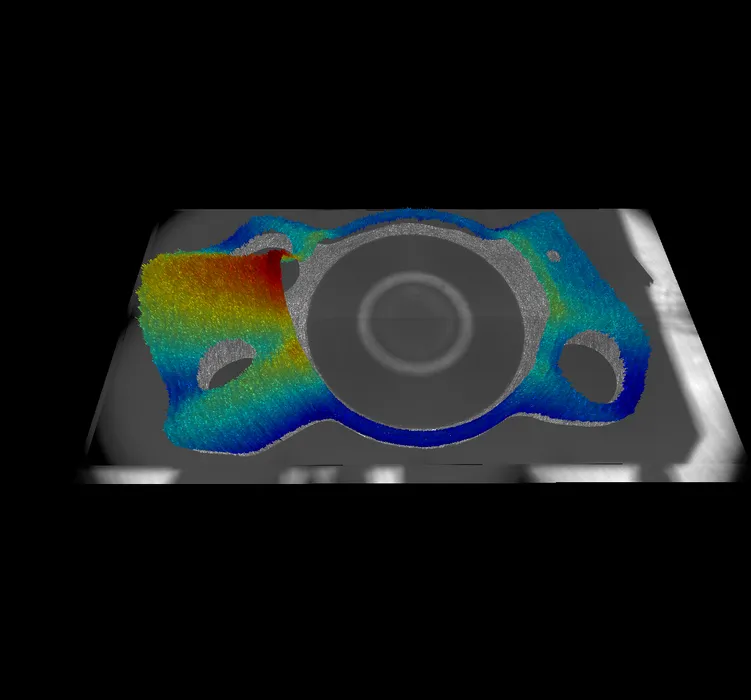 Bild 3: Typisches Anwendungsbeispiel für Scanning-Interferometer ist die Detektion von Formabweichungen an Pumpen. (Urheber: Polytec)
